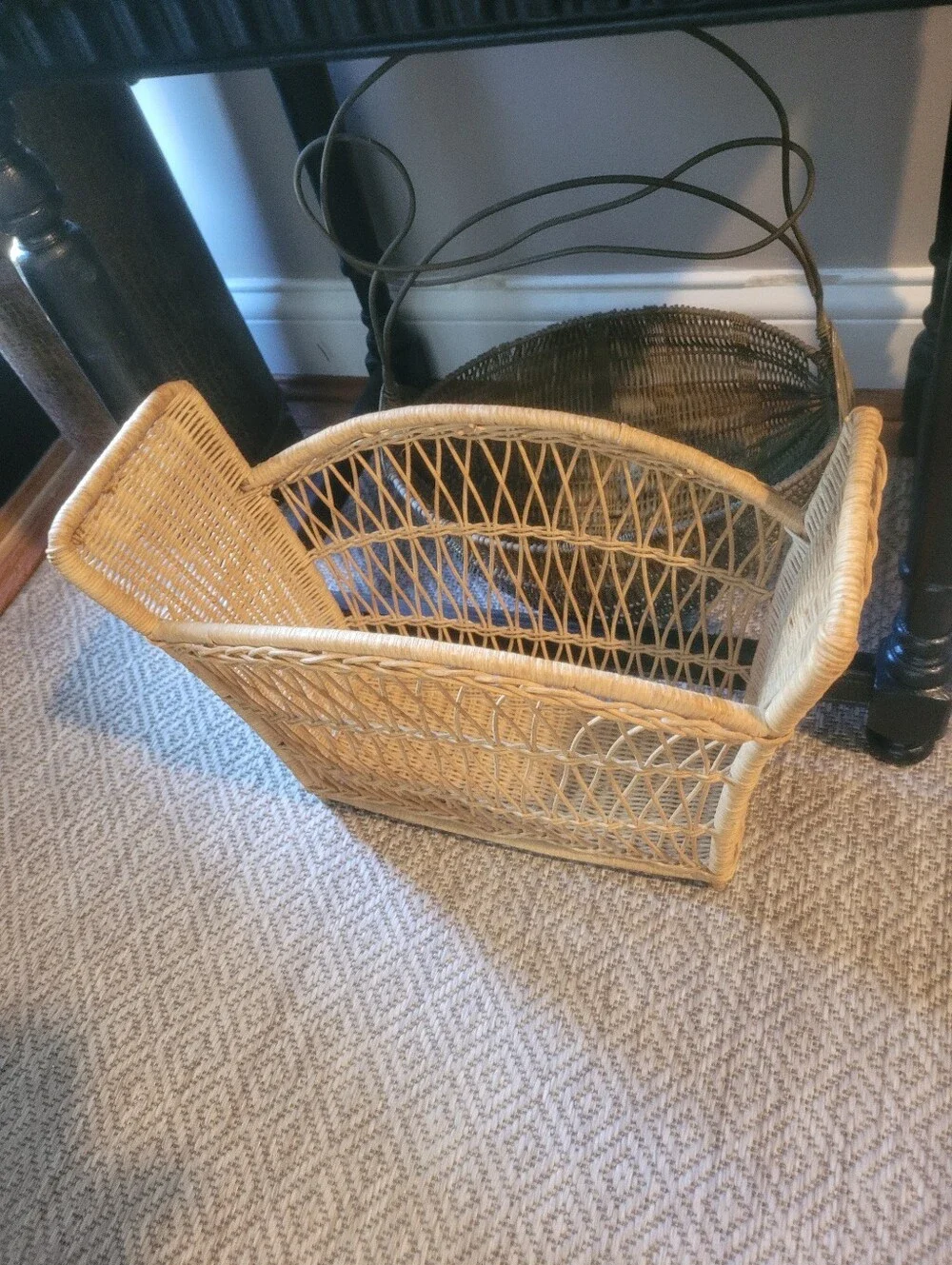 Natural Wicker Magazine Rack - Natural Color. Versatile Multiple Uses In Home
